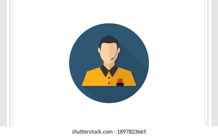 Referee flat icon vector template, Soccer icon concepts, Creative design