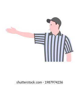 Referee flat vector, male character 