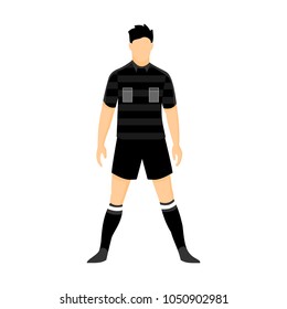 Referee Football Black Uniform Vector Illustration Graphic Design