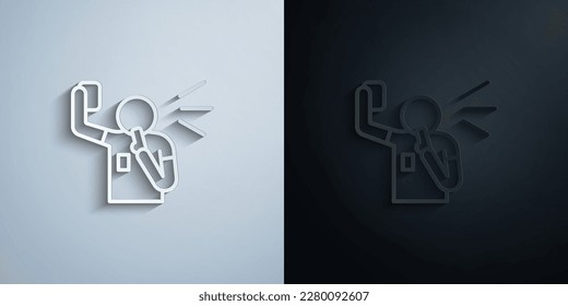 Referee, football paper icon with shadow effect vector illuistration design