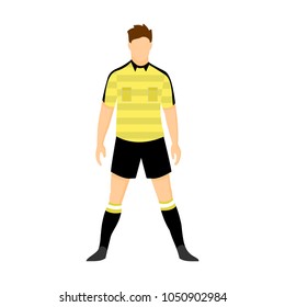 Referee Football Yellow Uniform Vector Illustration Graphic Design