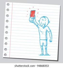 Referee giving red card