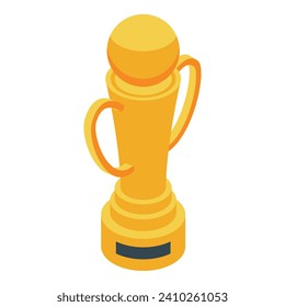 Referee gold cup icon isometric vector. Soccer play. Sport whistle