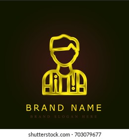 Referee golden metallic logo
