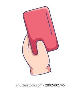 Referee hand holding red