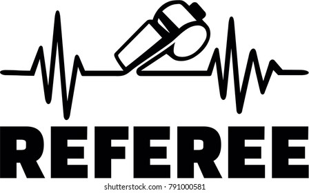 Referee heartbeat pulse with job title and whistler