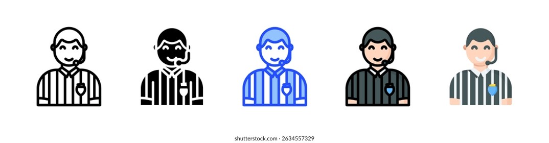 Referee Icon Collection With Multiple Styles