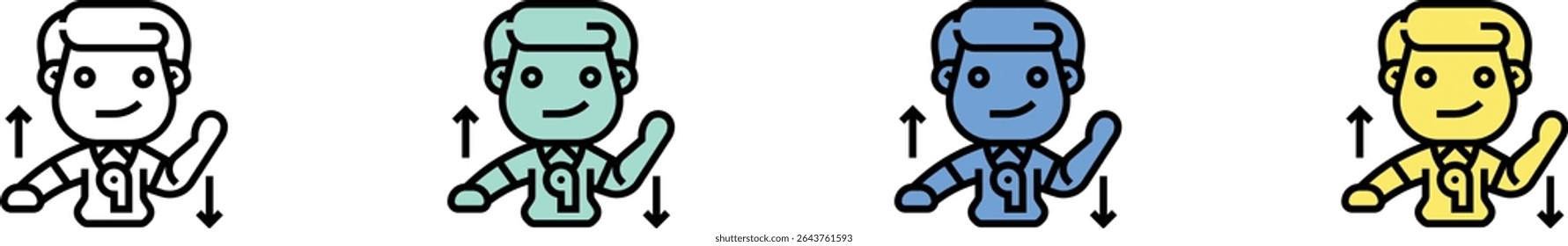 referee icon. Outline, Green, Blue and Yellow Style Design Isolated On White Background