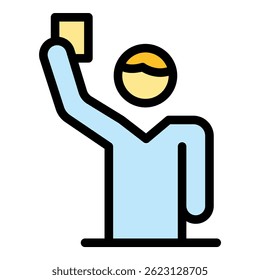 Referee icon. Outline referee vector icon color flat isolated