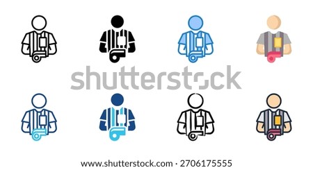 Referee icon set multiple style collection 
