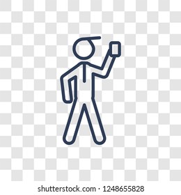Referee icon. Trendy linear Referee logo concept on transparent background from Sport collection