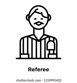 Referee icon vector isolated on white background, Referee transparent sign , line or linear sign, element design in outline style