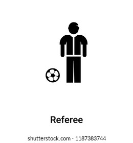 Referee icon vector isolated on white background, logo concept of Referee sign on transparent background, filled black symbol
