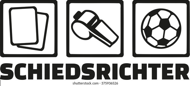 Referee icons with german word