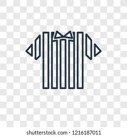 Referee jersey concept vector linear icon isolated on transparent background, Referee jersey concept transparency concept in outline style