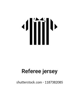 Referee jersey icon vector isolated on white background, logo concept of Referee jersey sign on transparent background, filled black symbol