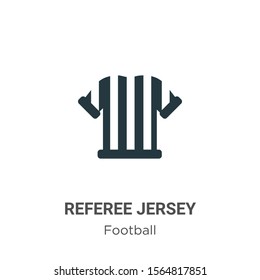 Referee jersey vector icon on white background. Flat vector referee jersey icon symbol sign from modern football collection for mobile concept and web apps design.