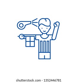 Referee line icon concept. Referee flat  vector symbol, sign, outline illustration.