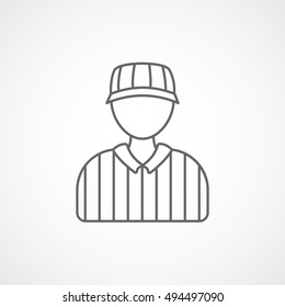 Referee Line Icon On White Background