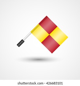 Referee, linesman's flag icon. Football, soccer. Vector illustration