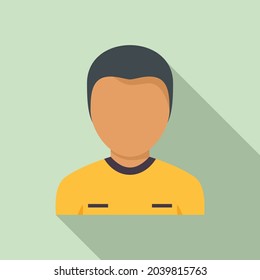 Referee man icon flat vector. Soccer card. Sport judge