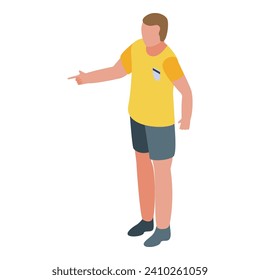 Referee man icon isometric vector. Soccer card. Sport game