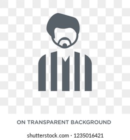 Referee man icon. Trendy flat vector Referee man icon on transparent background from People collection. 