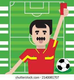 Referee on a soccer field Vector