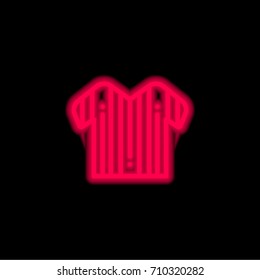 Referee red glowing neon ui ux icon. Glowing sign logo vector