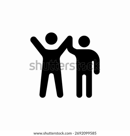 referee rise hand of boxer winner icon sign vector