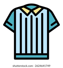 Referee shirt icon. Outline referee shirt vector icon color flat isolated