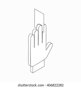 Referee showing card icon, isometric 3d style
