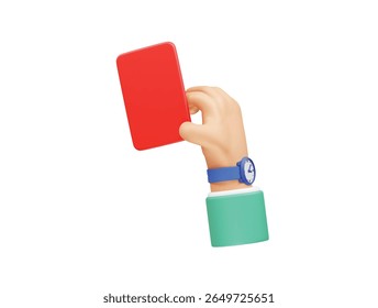 Referee Showing a Red Card in a Football Match icon 3d rendering illustration