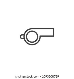 Referee sport whistle outline icon. linear style sign for mobile concept and web design. Whistle simple line vector icon. Symbol, logo illustration. Pixel perfect vector graphics