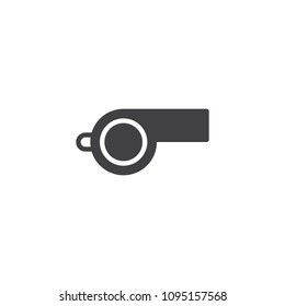 Referee sport whistle vector icon. filled flat sign for mobile concept and web design. Whistle simple solid icon. Symbol, logo illustration. Pixel perfect vector graphics