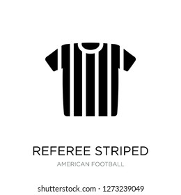 referee striped sportive t shirt icon vector on white background, referee striped sportive t shirt trendy filled icons from American football collection