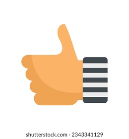 Referee thumb up icon flat vector. Soccer judge. Sport game isolated