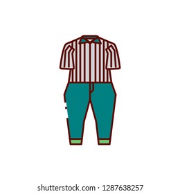
referee uniform icon flat color