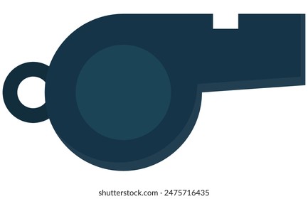 Referee whistle flat vector illustration isolated on white background.