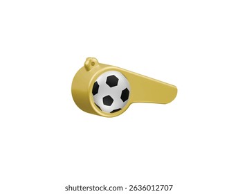  referee whistle icon 3d illustration render