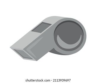 referee whistle icon flat isolated