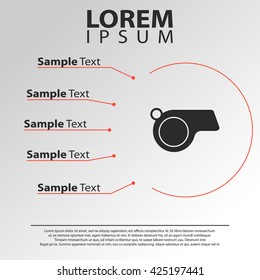referee whistle icon. referee whistle infographics template