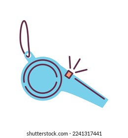 referee whistle icon isolated flat
