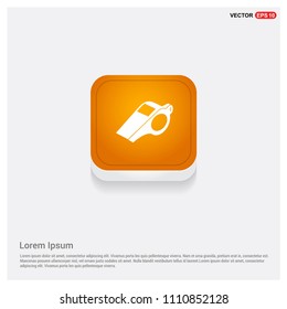 Referee Whistle Icon Orange Abstract Web Button - Free vector icon