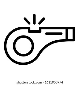 Referee whistle icon. Outline referee whistle vector icon for web design isolated on white background