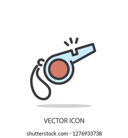 Referee whistle icon vector