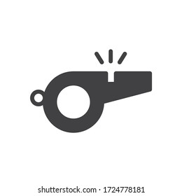 Referee whistle icon. Whistle vector flat sign design. Whistle symbol pictogram 