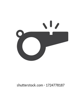 Referee whistle icon. Whistle vector flat sign design. Whistle symbol pictogram 