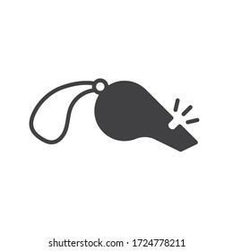 Referee whistle icon. Whistle vector flat sign design. Whistle symbol pictogram 