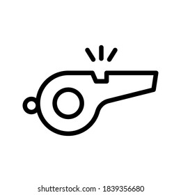 Referee whistle icon. Whistle vector flat sign design. vector illustration